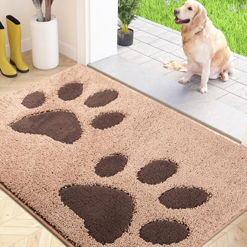 FCSDETAIL Schmutzfangmatte waschbar 80 x 120 cm, Fußmatte Innen, absorbierend Fussmatte, rutschfeste Sauberlaufmatte, wasserdicht Teppich für Hund, Eingang, nasse Pfoten | rutschfeste waschbar Sauberlaufmatte, Teppich für Hund, Eingang, nasse Pfoten