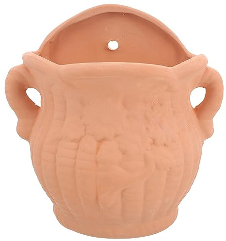Yardwe Jardinières Suspendues Poterie Argile Pots De Fleurs Suspendus Intérieur Extérieur Balcon Tenture Murale Panier Pot Conteneur pour Garde-Corps Clôture