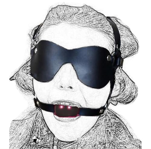 WENTPOL Sex SM Leder Augenbinde Knebel Maulkörbe Maske Kugelknebel Set Fetisch Erotik Augenbinde BDSM Augenmaske Sexy Blindfold Ledermaske Erotik Halbgesichts Maske für Damen Cosplay Maske