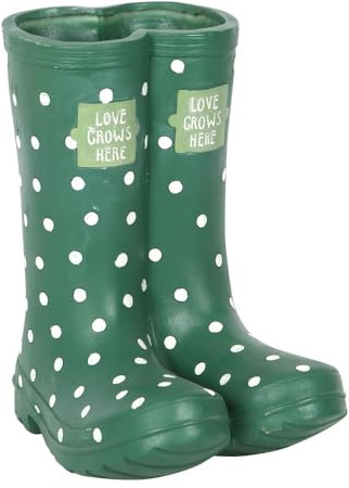 Something Different Wellington Boots Planter (One Size) (Dark Green)