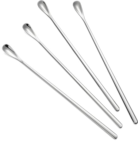 Eisteelöffel Lange Löffel 4-teilig Edelstahl Rührlöffel für Kaffee Tee Getränke Cocktail (LL4)