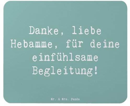 Mr. & Mrs. Panda Mauspad Spruch Liebe Hebamme - Geschenk, hingebungsvolle Arbeit, Danke, Computer zubehör, Bedanken, Dankbarkeit, Einzigartiges