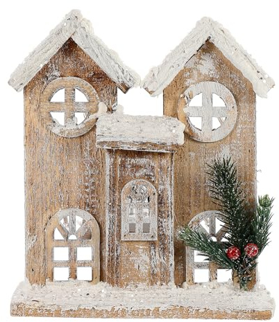 TOPBATHY 1 Pz Casa di Natale Decorazione Micro Paesaggio di Natale Mini Casa di Natale Casetta di Natale Natale Luci decorazioni albero di Natale decorazioni di Natale decorazioni di Natale in Legno