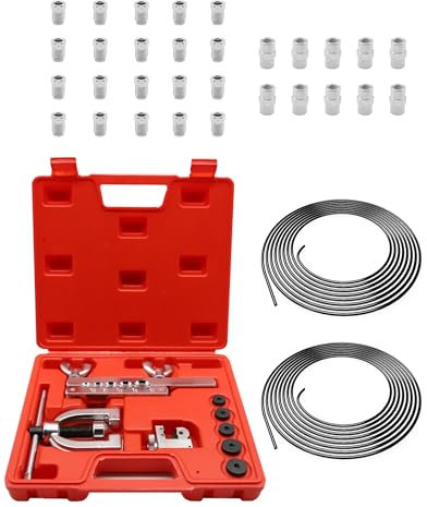 Set di 20 viti + 10 connettori M10, doppio e semplice, per tubi dei freni, per tubi dei freni, sistema di frenatura idraulico per auto