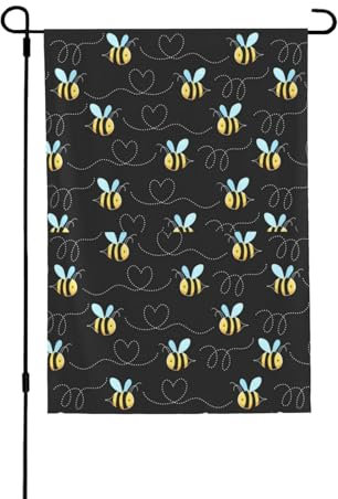 Drapeaux de jardin double face imprimés bourdons, drapeaux de jardin personnalisés pour décoration de jardin et de maison