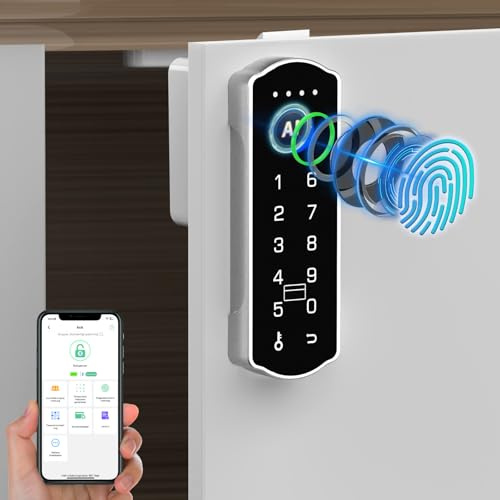 Smart Schubladenschloss, Anweller Elektronisches Möbelschloss Schrankschloss mit APP NFC Schloss Briefkastenschloss, Kindersicherung Schrank für Schrank Schublade Kasten Schließfächer Briefkasten usw