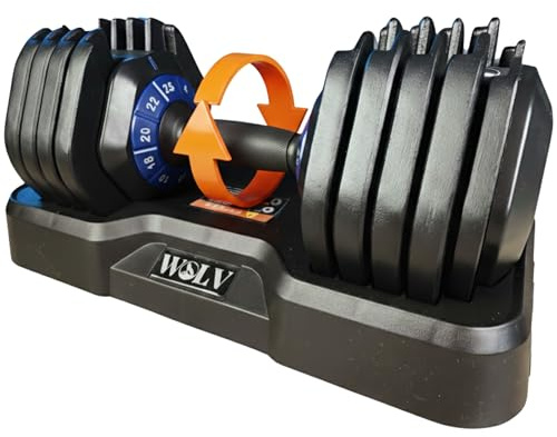 WOLV 25kg Verstellbare Hanteln – Einstellbare Hantel mit 10 Gewichtsstufen, Platzsparendes Design, Hanteln mit rutschfestem Griff, Perfekt für Zuhause, Fitnessstudio & Krafttraining