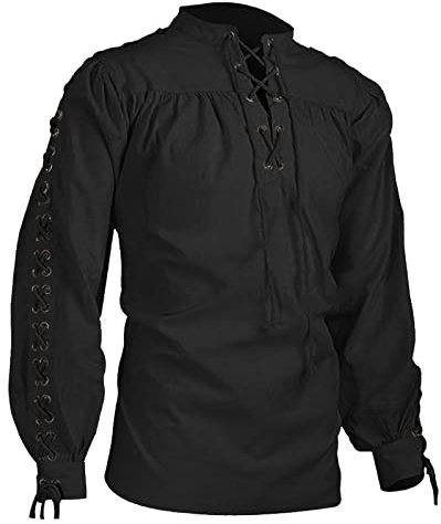 Sobzia Mittelalter Hemd Herren,Vintage Clothes,Robin Hood Kostüm,Wikinger Schild,Silvester Kleid Damen,Wikinger Tunika,Robin Hood Kostüm,
