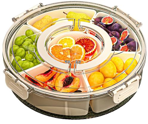 Geteilte Servierschale mit Deckel und Griff versiegelter feuchtigkeitssicherer Snackbox-Behälter Geteilte Obstbehälter für Kühlschrank, die Lebensmittel im Freien Party Snack Behälter servieren