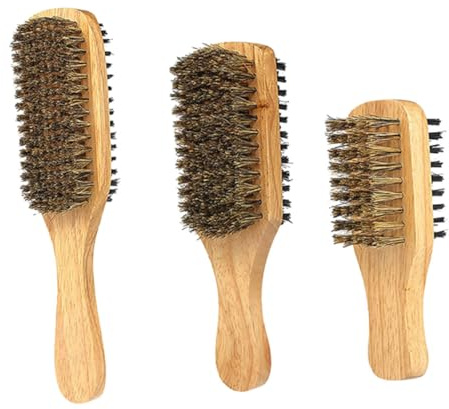 NIYANGLE 3stücke Nylon-haarbürste Doppelseitig für Bart und Haarpflege Bartbürste mit Weichen Borsten zur Reinigung und Styling für Männer und Friseure