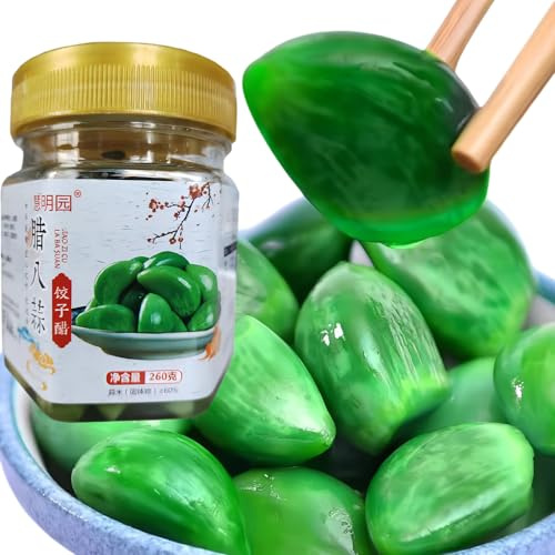 Ail Laba, Gousses Vert Émeraude Marinées Traditionnelles, Sucrées, Acides, Croustillantes, Bonnes Avec, Prêtes À Manger Dès La Sortie Du Sac, Un Excellent Partenaire Pour Les Fondues Et Barbecues