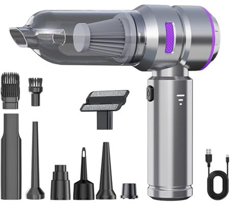 Aspibriques sans fil - aspirateur et ventilateur avec moteur sans balais | Aspirateur portable avec moteur puissant 4 en 1 | Aspirateur de voitures portables sans fil, accessoires de voiture pour
