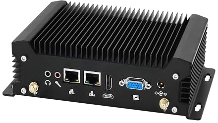 PeeliCeeli Industrial Fanless Mini PC Core i5-8350U, 2X 1GbE LAN, 2X RS-232 COM, Win 11/Linux/Embedded Mini Computer for Industrial Applications, Micro PC, DDR4 NO RAM/SSD/OS