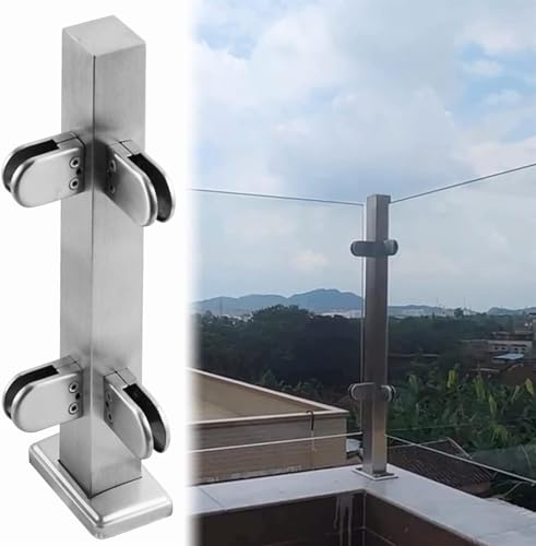 Kit de balustrade en verre de qualité supérieure - Pince verticale pour terrasse - 1 poteau d'angle (85 cm) - Solution de sécurité durable et élégante