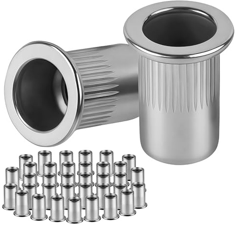 Marsred Edelstah 304 100 Stück M8 Nietmuttern, Rostfrei Bindnietmutter,Einnietmuttern Gewindenieten Einpressmuttern für Metall Kunststoff