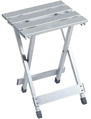 ZGHQHCDRH Campinghocker, Klappbarer Fußhocker, Aluminium-Militärbank, Angelstuhl, Faltbarer Tritthocker for den Außenbereich, tragbare Fußhocker, belastbar bis 100 kg, for drinnen und draußen