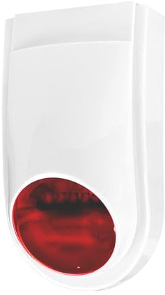 AGSHOME Sirène d'Alarme Extérieure 130 DB, Lumière LED Rouge Clignotante, Alertes à Distance, Compatible Système AGSHOME (Siren-1)