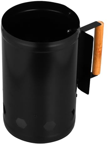 Gogogmee Barril para Barbacoa con Mango Madera Natural Barril de Encendido con Seis Entradas para Oxígeno Aislamiento Térmico Grueso y Refuerzo Tornillo Seguro y Duradero