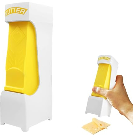 Cxqbsmy Butterschneider mit Käsehobel, Edelstahlklinge, One Click Stick Käsespender, Praktischer Butter- und Käseverteiler für Küche, Einfaches Schneiden und Verteilen, Zum Herstellen von Brot, Kuchen