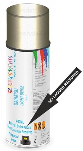 Aerosol Spray Paint Compatible with Daihatsu Champagne Gold Metallic T11 Available in Direct Gloss, Cellulose or Basecoat (Direct Gloss Aerosol)