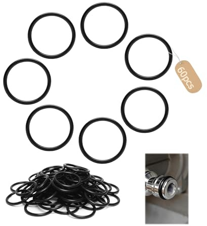 PDKKFF 60 Stück Gummi O Ringe Dichtungsringe 19mm Außendurchm Schwarz | Nitrilkautschuk O-Ring für Wasserhahn, Automotive, Hochdruckreiniger, Rohre(16mm Innendurchm, 1,5mm Breite)