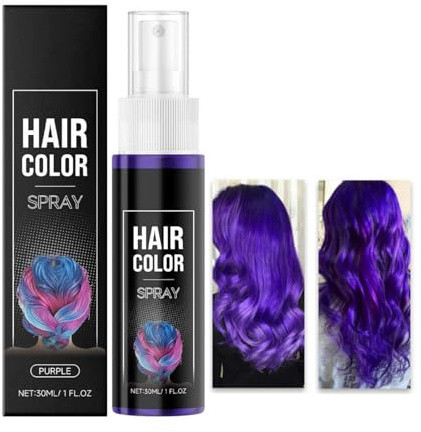 Haarspray Farbe, Lila Haarspray, Haarfarbe Spray Auswaschbar, Für Mädchen Haarfarbe Haar spray für Kinder Und Erwachsene, Für Karneval, Halloween, Cosplay, Party (lila)