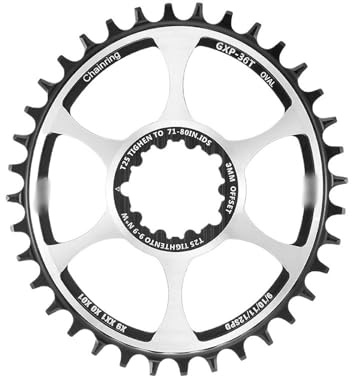 GZXXB Fahrradkettenblatt 26T Ovales Kettenblatt, 3 mm, 6 Versatz, Direktmontage, 32 Zähne, 34, 36, MTB, Fahrrad, Rennrad(Offset 3mm Oval 36T)