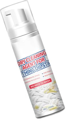 At Home Dry Care Cleaner - 200ml Dry Stain Remover, Oil Spot Eliminator, Red Wine Eraser, Fabric Safe Formula, Quick Clean Solution | Clothing Care for Shirts Pants Dresses Fabrics Laundry