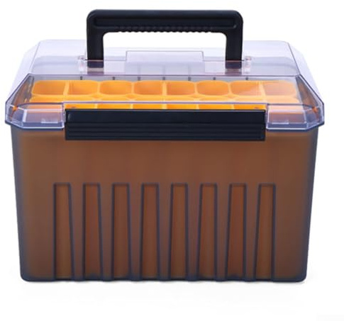Shophubio Scatola per esche da pesca con 24 scomparti, custodia per esche in ABS+PP per organizzare ganci ed esche, design con fori di drenaggio, riconfigurabile 3