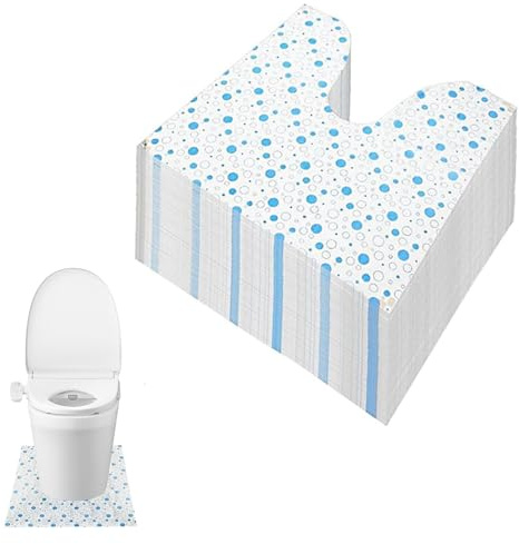 Genérico Paquete de 50 Alfombrillas Desechables para Inodoro, Protector de Suelo para Inodoro, Antiorin, en Forma de U, Impermeables y Antideslizantes, 60 * 60cm