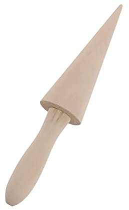 Eminchu Ice Cream Cone Mold, Wooden Baking Tool, DIY Kitchen Accessory Mold, Ideal for Home Bakers, Natural Wood Color, 23cm