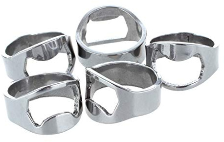 abrebotellas, 5 x barra abridor de botellas cerveza con anillo for el pulgar y acero inoxidable plateado