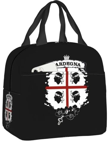 VDKQHLFWZ Backpack Custom Sardinia Flag Four Moors Insulated Lunch for Camping Travel Waterproof Thermal Cooler Bento Box Women Children Festival gift