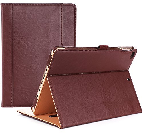 ProCase Leder Hülle mit Stifthalter für iPad 9.7 Zoll 2018/2017 (6th 5th Gen), iPad Air 2, iPad Air Schutzhülle Case PU-Leder Klapphülle mit Multi- Stand für iPad 9.7 Zoll -Braun | Schutzhülle mit Standfunktion für iPad 9,7 Zoll (24,6 cm), auch passend für iPad Air 2 / iPad Air 1