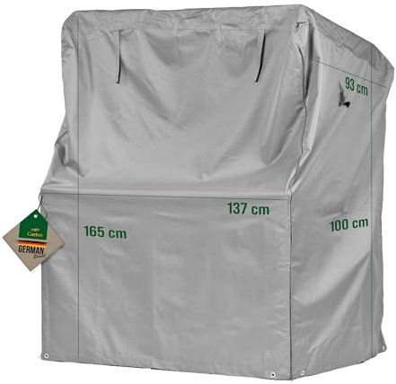 Mehr Garten Strandkorb Schutzhülle Winterfest, 137x100x165/140 cm, Taupe, atmungsaktives 3-lagiges Polyestergewebe, Strandkorbhülle wasserdicht und UV-beständig, Abdeckung Strandkorb