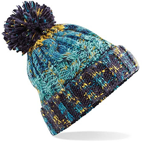 Korkenzieher-Kabel gestrickte Pudelmütze Einfach Herren Damen Mütze Warme Winter-Pom-Wollmütze Von ASVP Shop
