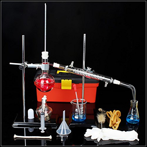 Lot de 24 appareils de distillation en verre pour huiles essentielles avec condensateur serpentine 250 ml