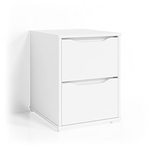Vicco Kommode Ruben, Weiß, 40.2 x 53.6 cm, geeignet als Nachttisch für Boxspringbetten