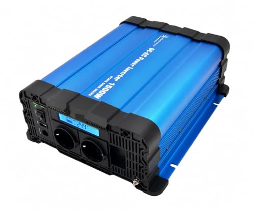 SOLARTRONICS Spannungswandler FS1500D 24V 1500 Watt mit Display - Wechselrichter 24v auf 230v - Reiner Sinus - LiFePO4/Lithium, Blei-, Gel oder AGM-Batterie kompatibel - USB - Fernbedienung optional