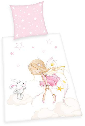 Herding Little Fairy Bettwäsche-Set, Wendemotiv, Kopfkissenbezug 80 x 80 cm, Bettbezug 135 x 200 cm, Baumwolle/Renforcé, Mehrfarbig