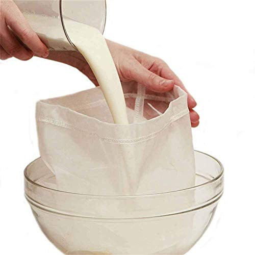 200 Micron Premium Fine Mesh Food Grade Nut Milk Bag for Almond Milk/Soy Milk/Yogurt/Juice - Fine Mesh Nylon Cheesecloth & Cold Brew Coffee Filter, 10 x 12 - Extra thick (1)