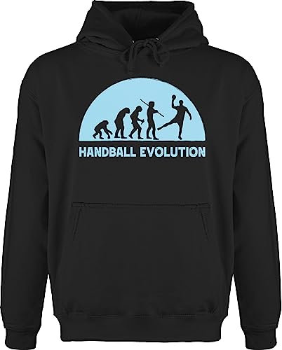 Hoodie Herren Pullover Männer - EM 2026 Trikot Ersatz - Handball Evolution hellblau - XXL - Schwarz - langer arm handballer hanball halbball handball. handball, beachhandball wm 2022 fans fan