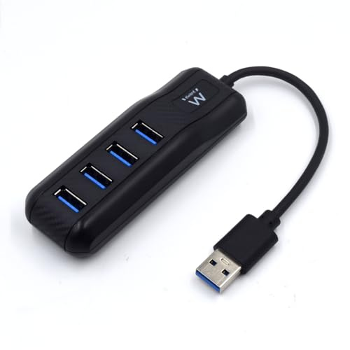Ewent EW1138 hub de Interfaz USB 3.2 Gen 1 (3.1 Gen 1) Type-A 5000 Mbit/s Negro