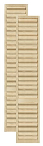Lamellentüren Holz 2er Pack 444x2422 mm | Holztür aus massiver Kiefer mit fühlbarer Struktur | Möbelfronten für kreative Renovierung | Lamellentür für Schrank oder Garderobe | Natur
