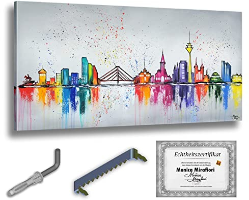 Monica Mirafiori I 100% HANDGEMALT I Gemälde Düsseldorf I 120x60cm | Gemälde Handgemalt | Acrylgemälde | Sehr Großes Acrylbild I Moderne Kunst I Kunstbilder