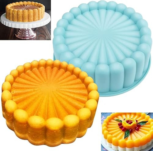 MEISO Silikon Backform - Runde Kuchenform in Blumenform, Tortenform, Muffinform, Besondere Backform