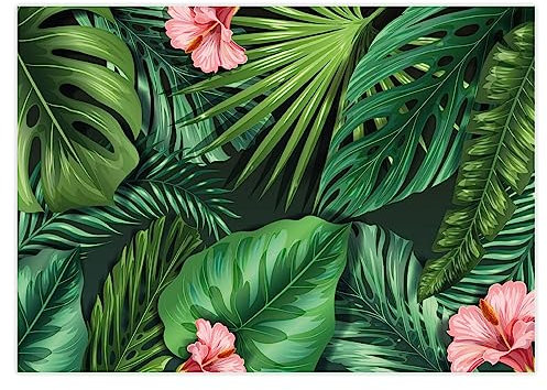 100 manteles Individuales con Motivo de Hojas Tropicales I DIN A3 Cuadrado I Juego de manteles Individuales de Papel I diseño Moderno I Mantel Individual desechable I marrón I hostelería I dv1067