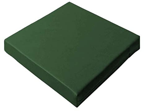 Waigg Kii Wasserdichte Stuhlkissen mit Bindebändern, dicke 3/5/8 cm, Gartenstuhl-Sitzkissen für Schaukel, Rasen, Terrasse, Innen- und Außenbereich (50 x 50 x 8 cm, dunkelgrün)