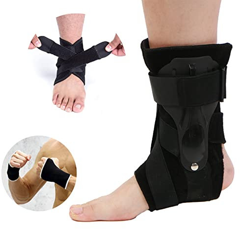 KIJUH Knöchelbandage, Foot Bare Bandage Support 1 Stück mit Klettverschluss für Damen Herren Knöchelstütze, Schmerzlinderung, Knöchelschutz Stabilität + Handflächenschutz 1 Paar