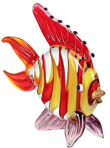 LIFKOME Buntglas-fischornament Handgefertigtes Meerestierdekor Schreibtisch Heimdekoration Glasfigur Fisch Glasfische Deko Fisch Skulptur Deko Aquarium Glasfische Fischfiguren